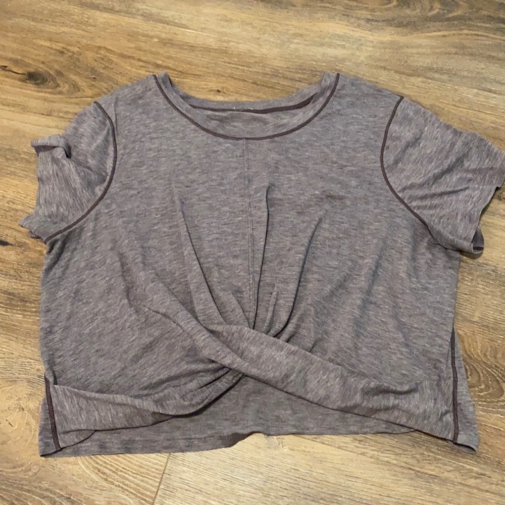Lululemon Twisted Front Crop Tee - image 1